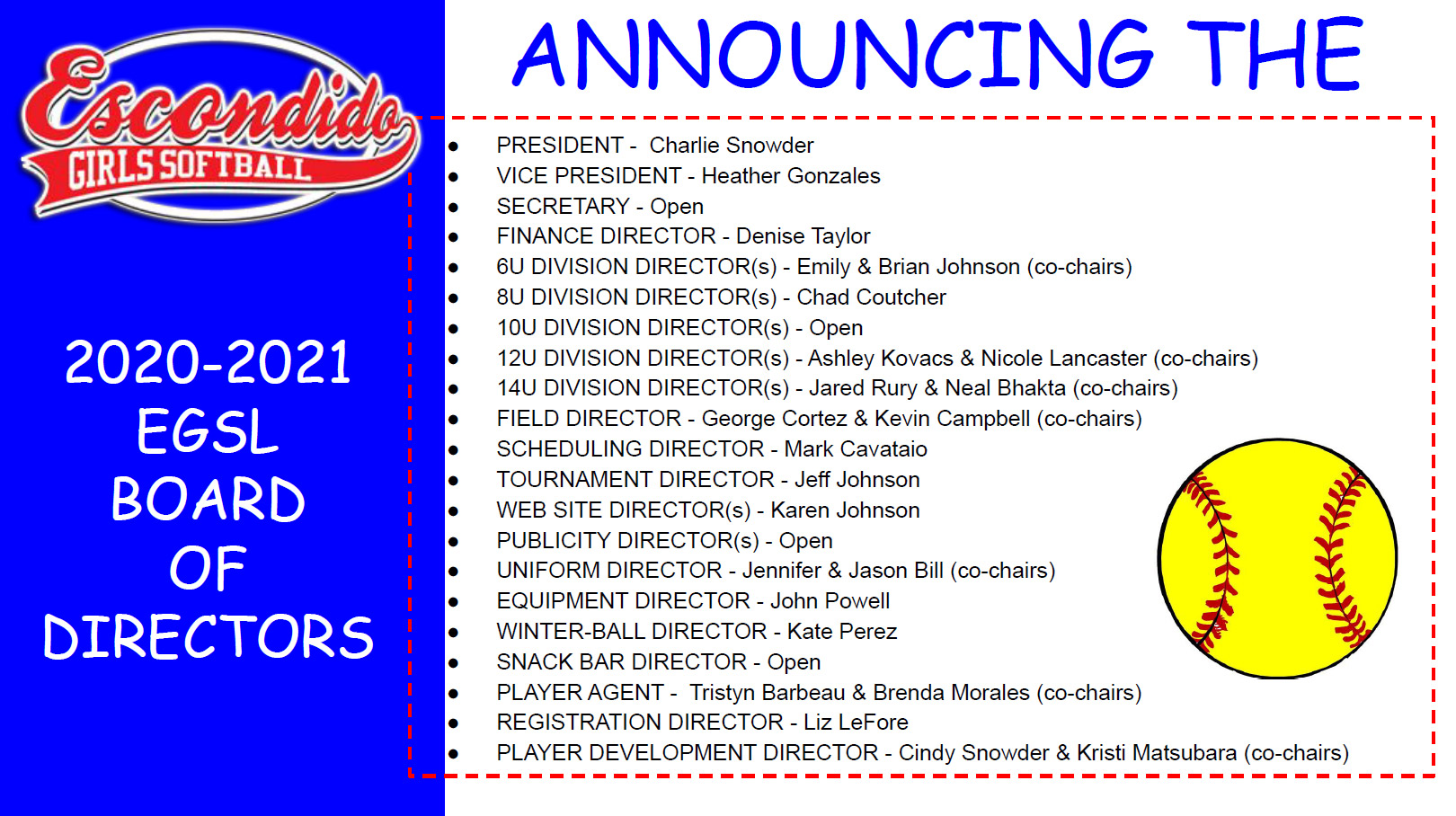 Escondido Girls Softball League